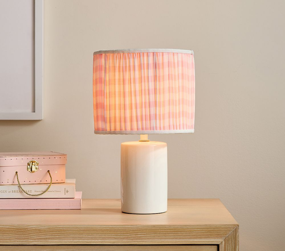 Pink Gingham Pleat Table Lamp (13") | Pottery Barn Kids
