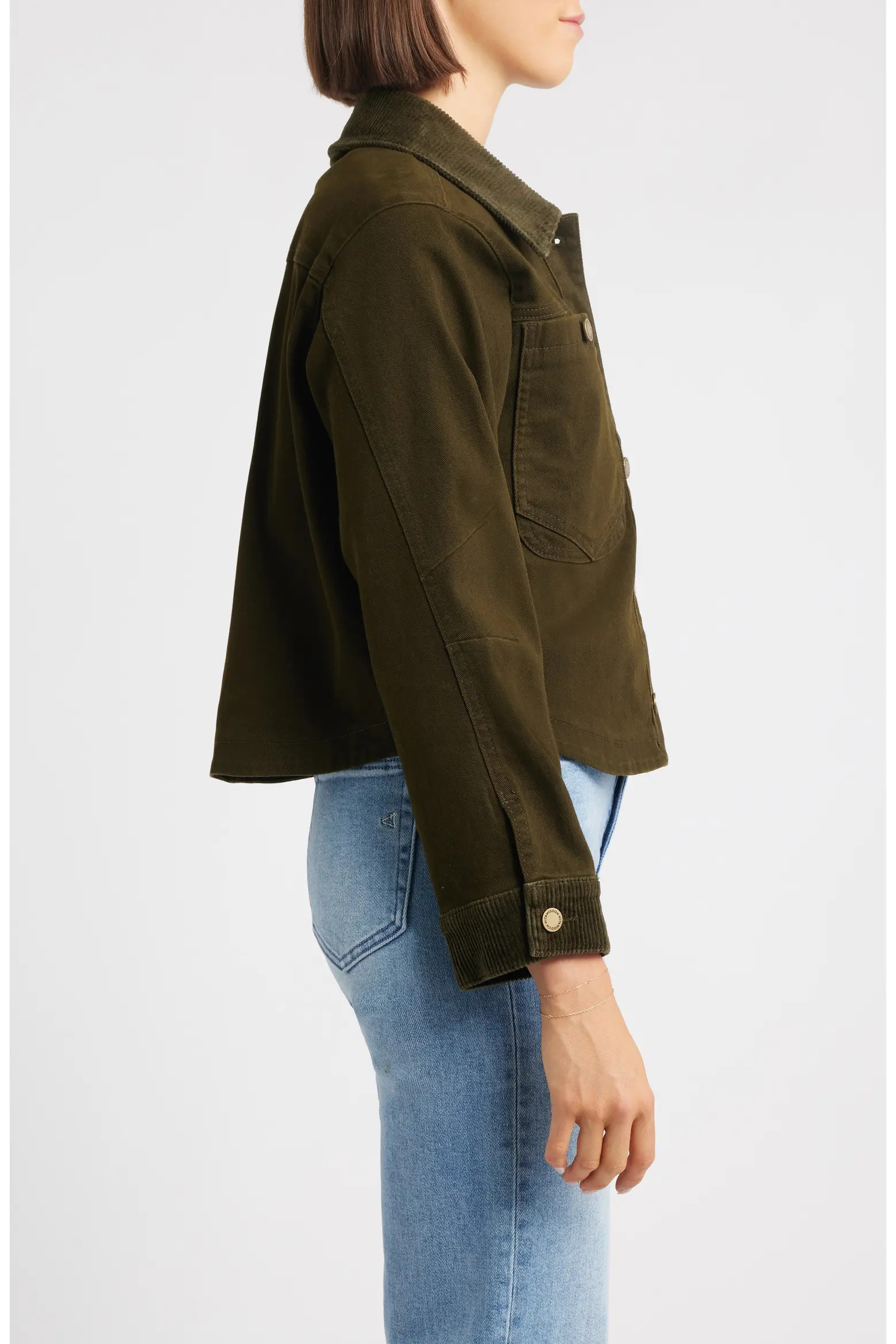 Corduroy Collar Denim Jacket (Women) | Nordstrom | Nordstrom
