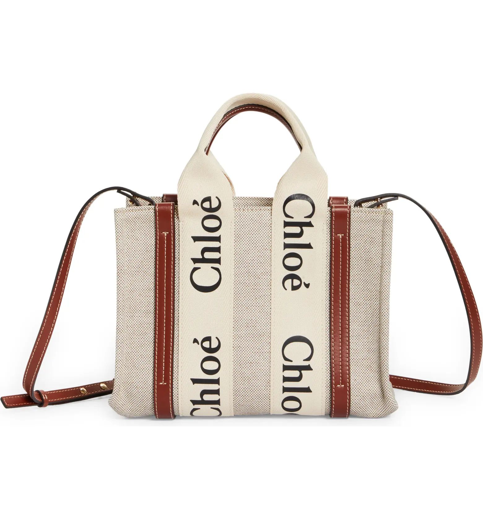 Chloé Small Woody Logo Strap Canvas Tote | Nordstrom | Nordstrom