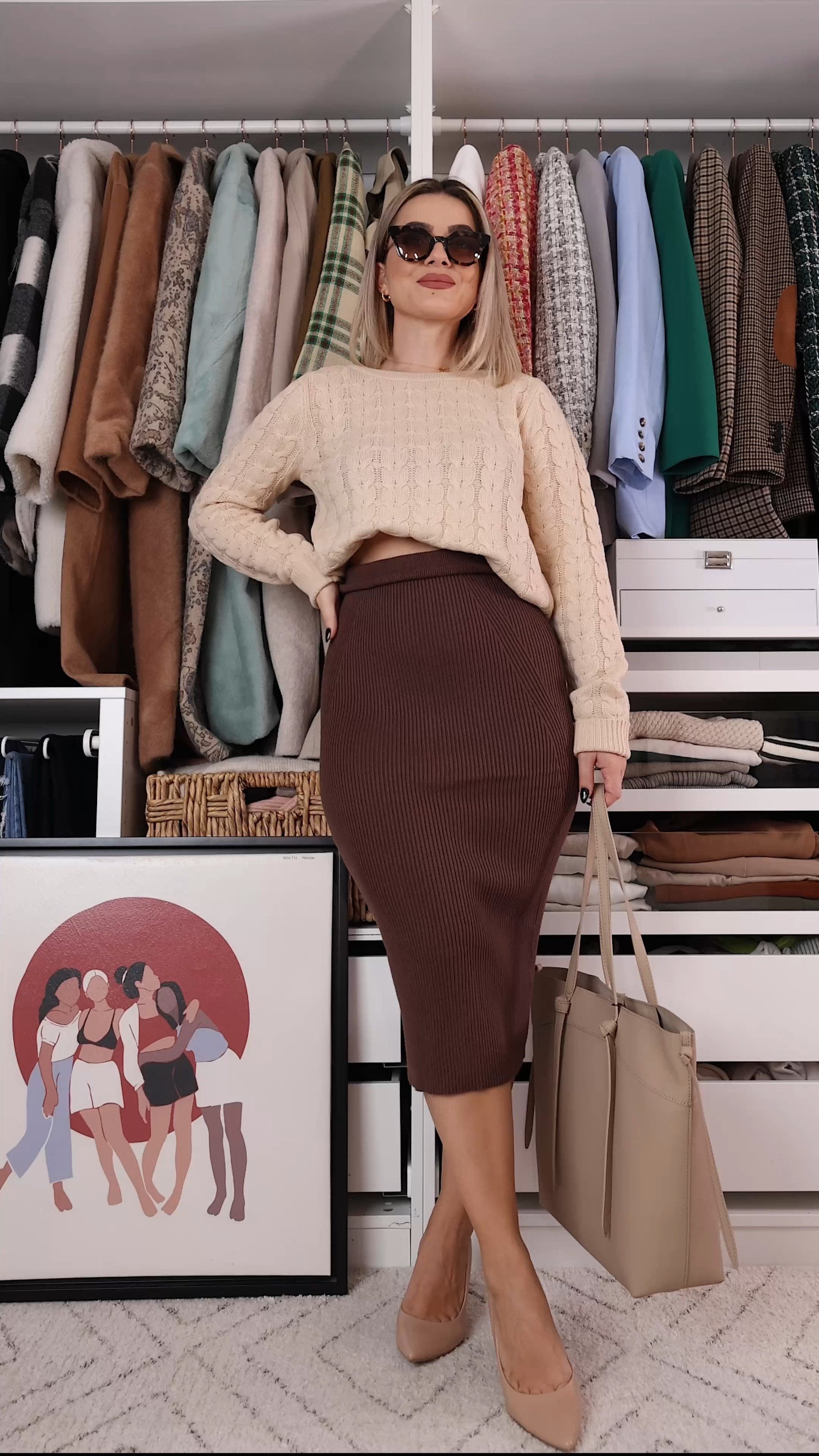 Sweater and outlet skirt outfit video