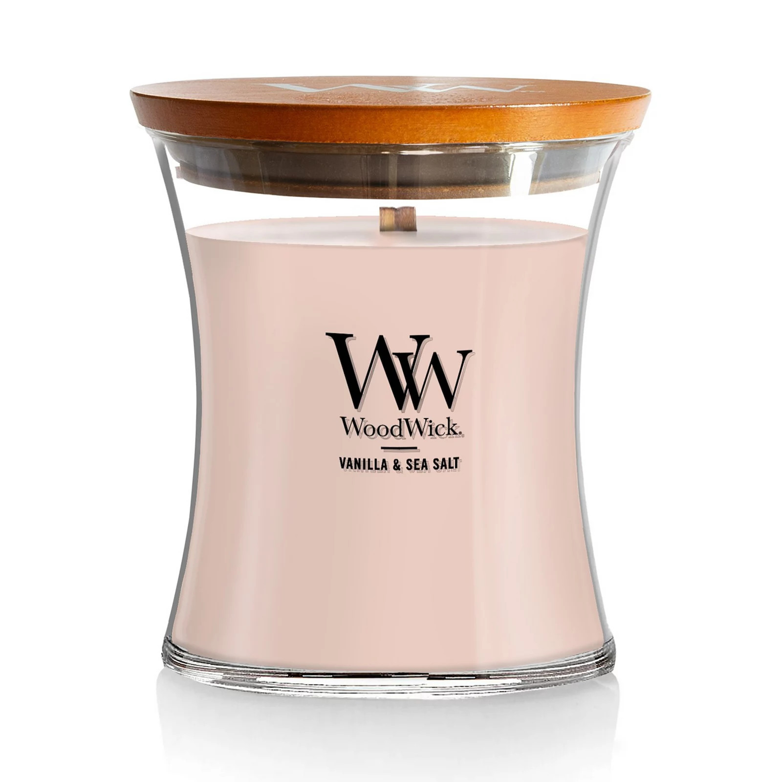 WoodWick Vanilla & Sea Salt 9.7-oz. Hourglass Candle Jar, Pink | Kohl's