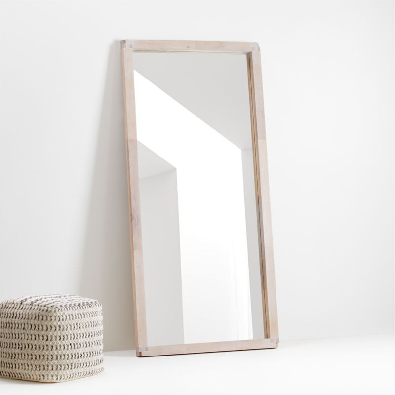 Sune Rectangular Whitewashed Wood Floor Mirror | Crate & Barrel | Crate & Barrel