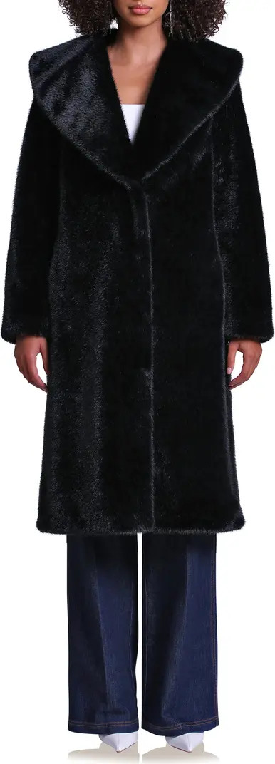 Avec Les Filles Shawl Collar Faux Fur Longline Coat | Nordstrom | Nordstrom