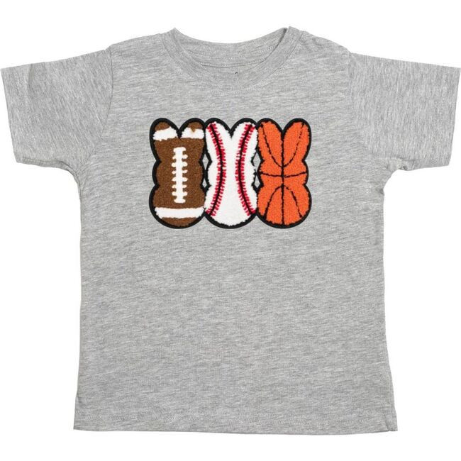 Sports Peeps Patch Easter Short Sleeve T-Shirt, Grey | Maisonette