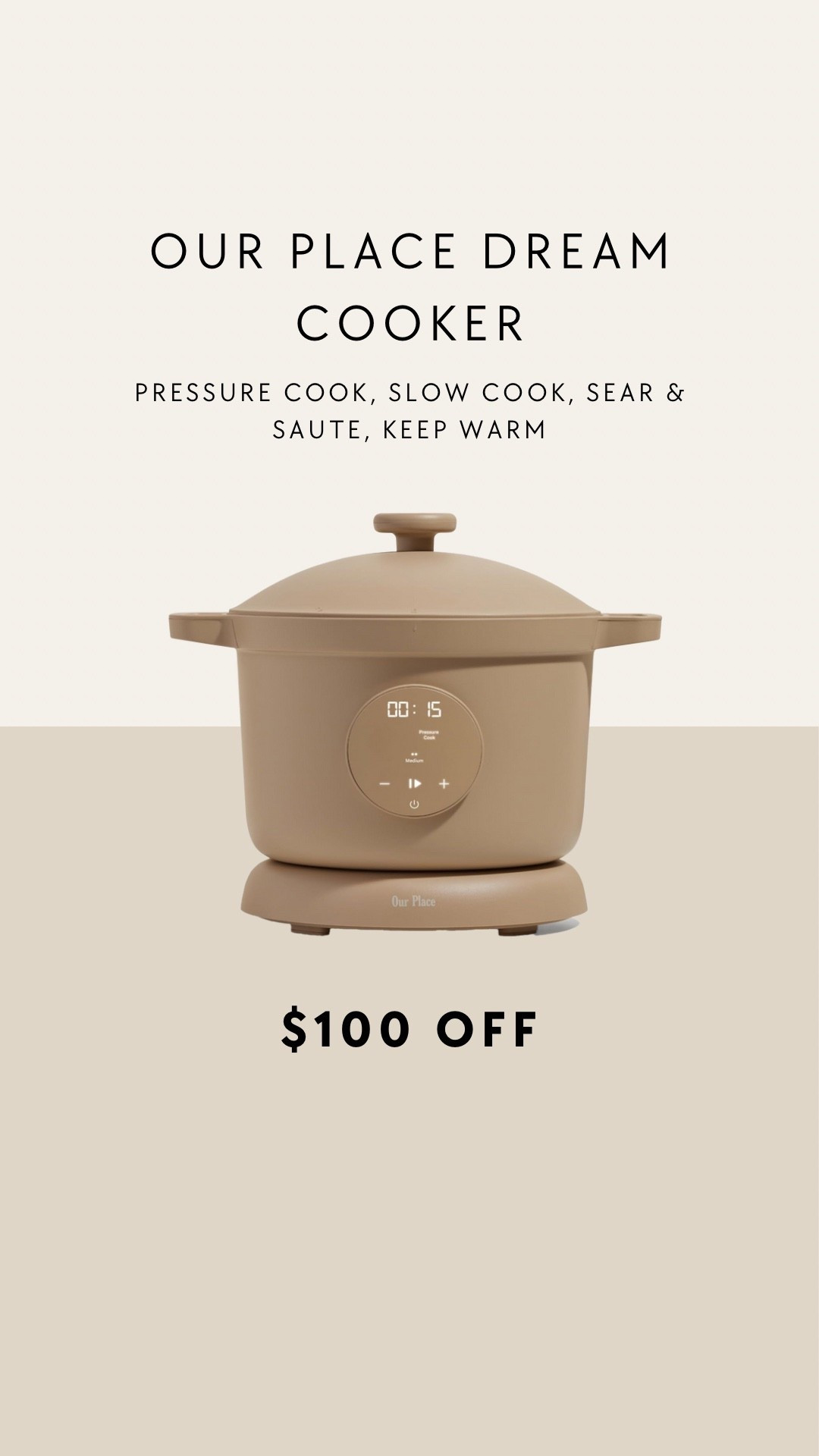 Our Place Dream Cooker - pressure and slow cooker combo. Truly a dream. And it’s so pretty for your kitchen aesthetic. On sale for $100 off now! 

#LTKcanada #LTKsale #LTKfitness