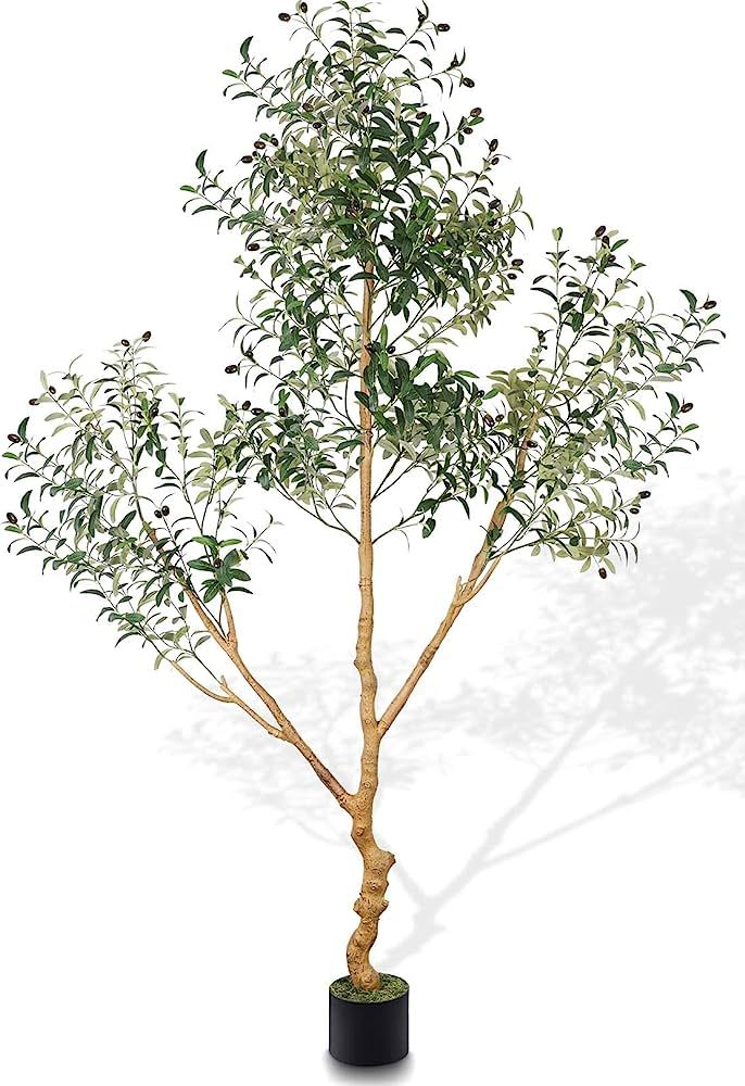 Panlaolao Artificial Olive Tree Tall Fake Potted Natural Silk Tree with Planter Large Faux Olive ... | Amazon (US)