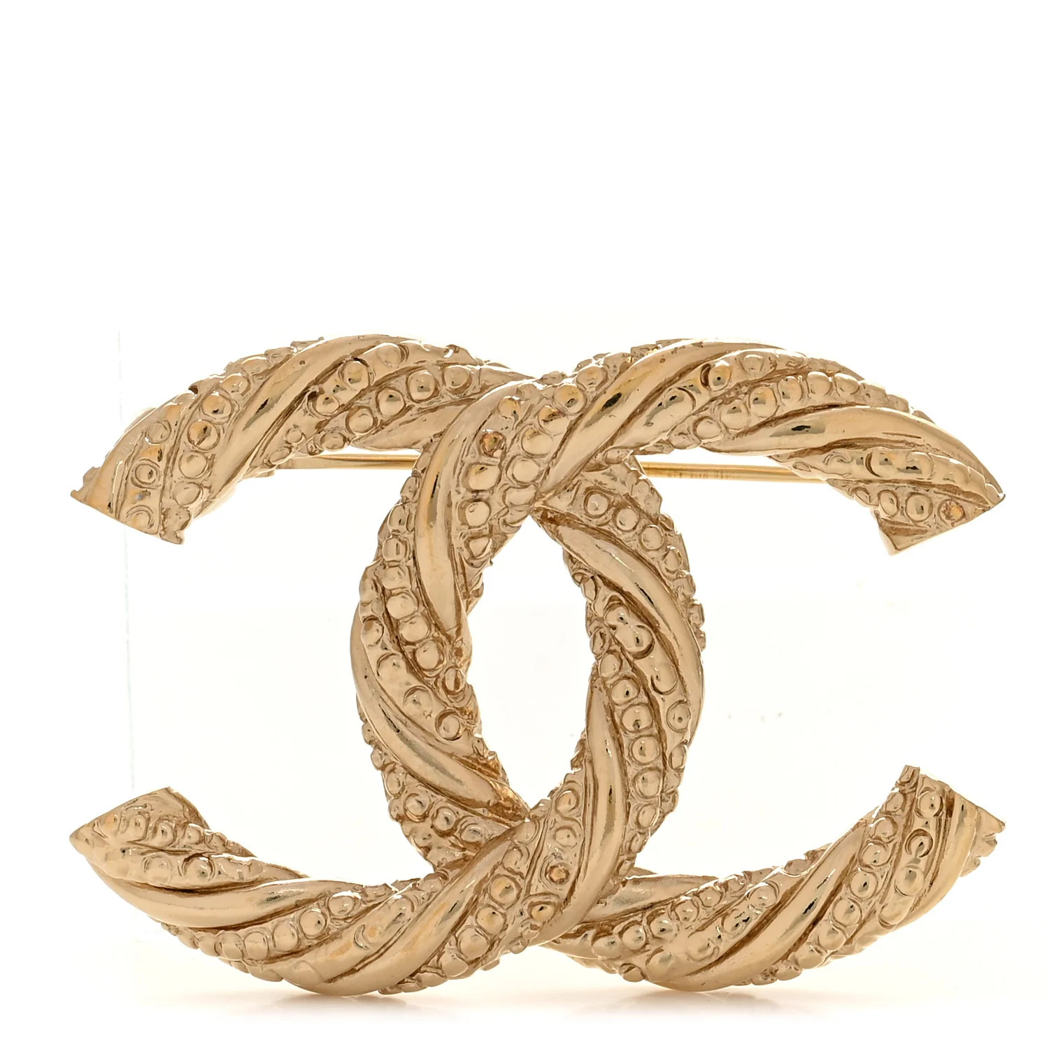 Twisted CC Brooch Light Gold | FASHIONPHILE (US)