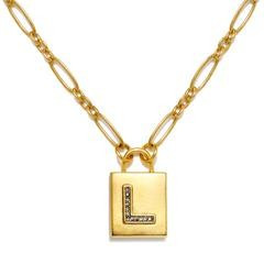 "L" Padlock Initial Necklace | Sequin