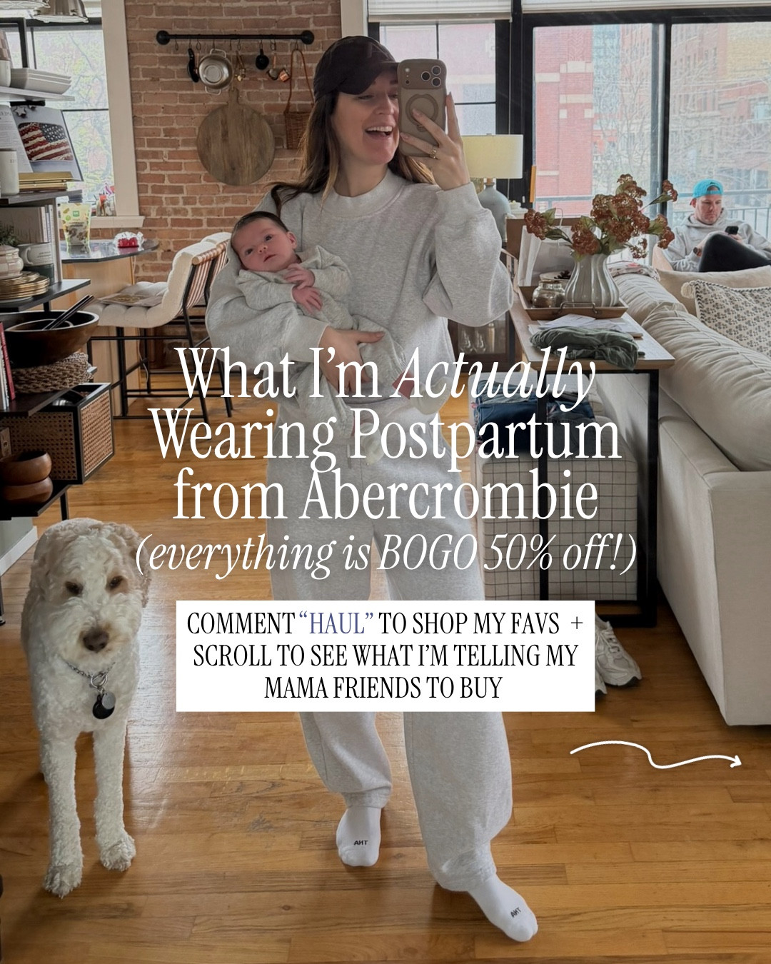 @abercrombie favs I am living in postpartum!! Everything is BOGO 50% off, sale ends today 

I had sized up 2-3 sizes in denim in the shirt length for a bump

#LTKmomlife #LTKBump #LTKSaleAlert