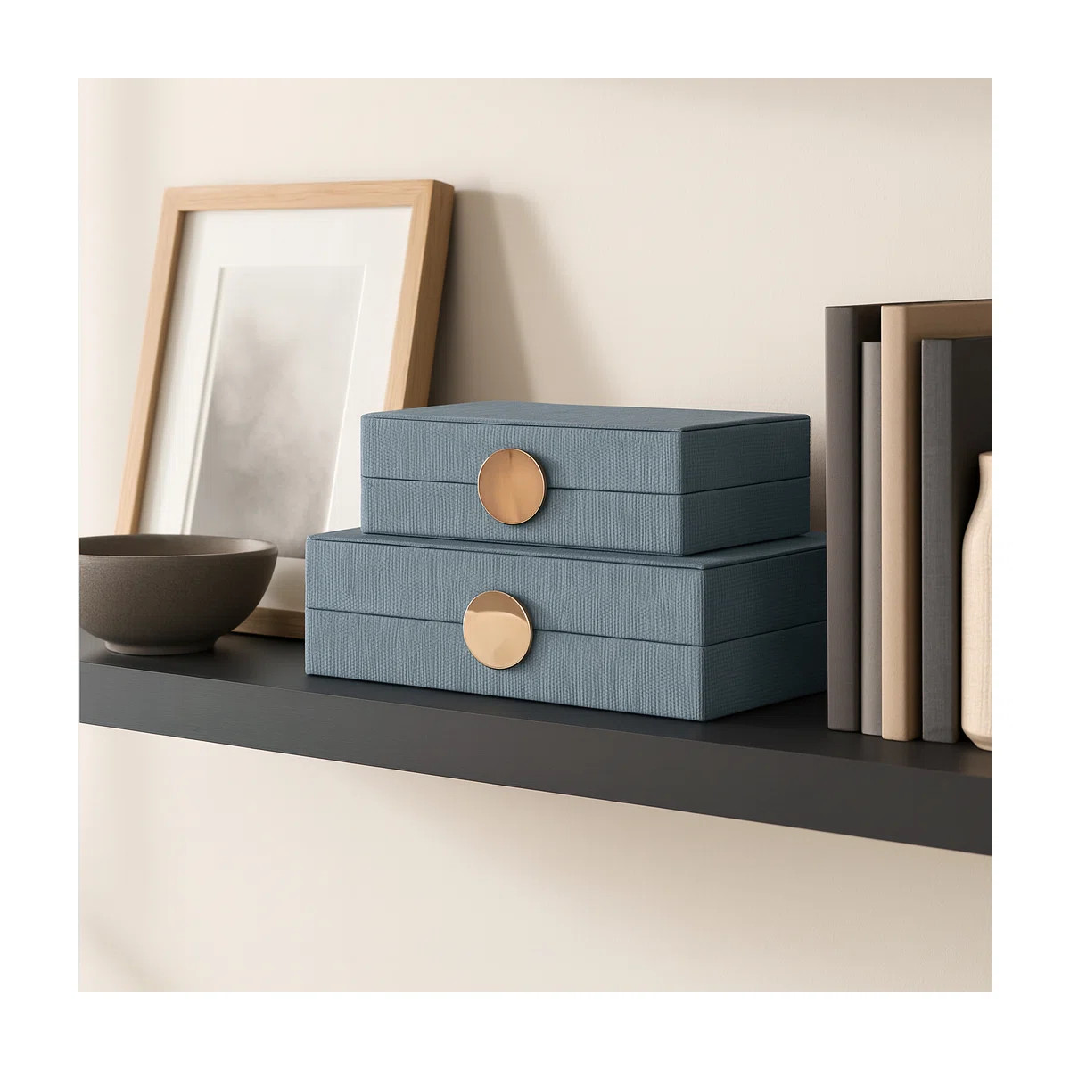 Caladendra Decorative Wooden Boxes with Lid for Living Room - Metal Keepsake Organizer Boxes for ... | Wayfair North America