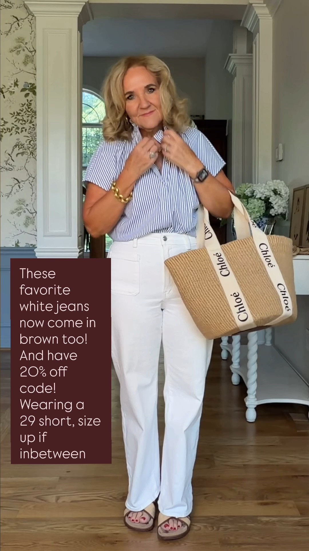 Love these jeans and they now come in brown! Top wearing  medium 
20% off code at Madewell LTK20

#LTKSaleAlert #LTKOver40 #LTKxMadewell