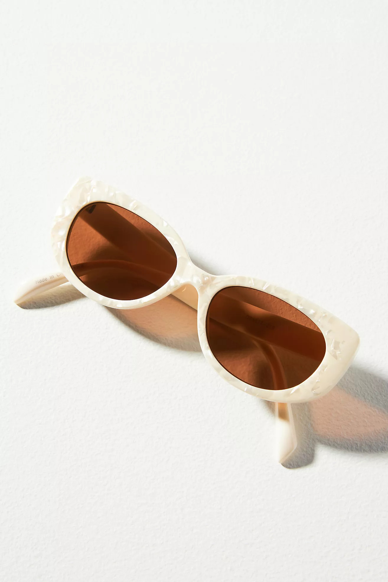 Pearlized Oval Sunglasses | Anthropologie (US)