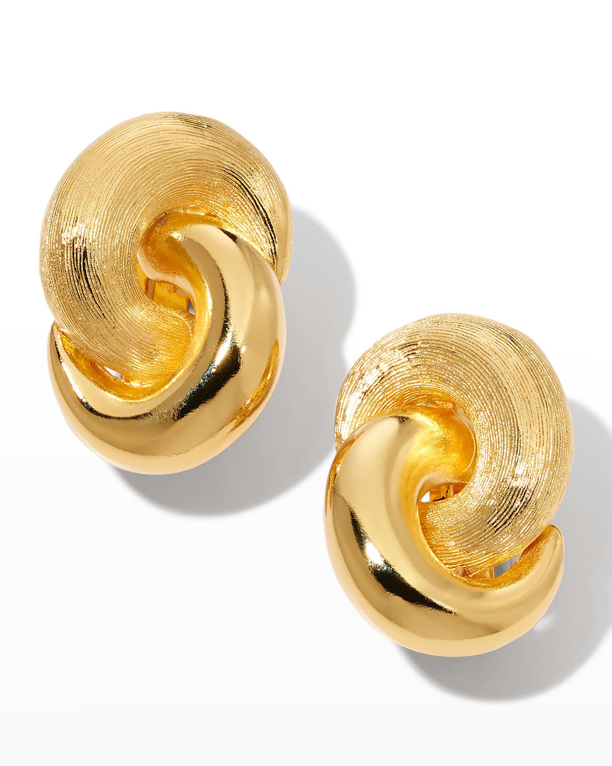 24k Gold Electroplate Circle Single Link Earrings | Neiman Marcus