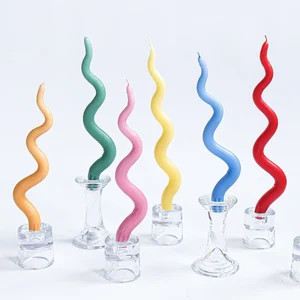 Wiggle Taper Candles  Set of 2  Curved Decorative Wavy - Etsy | Etsy (US)