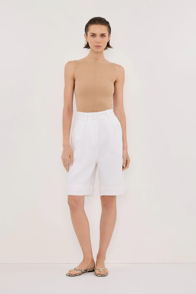 OWEN TAN BOAT NECK TOP | DISSH
