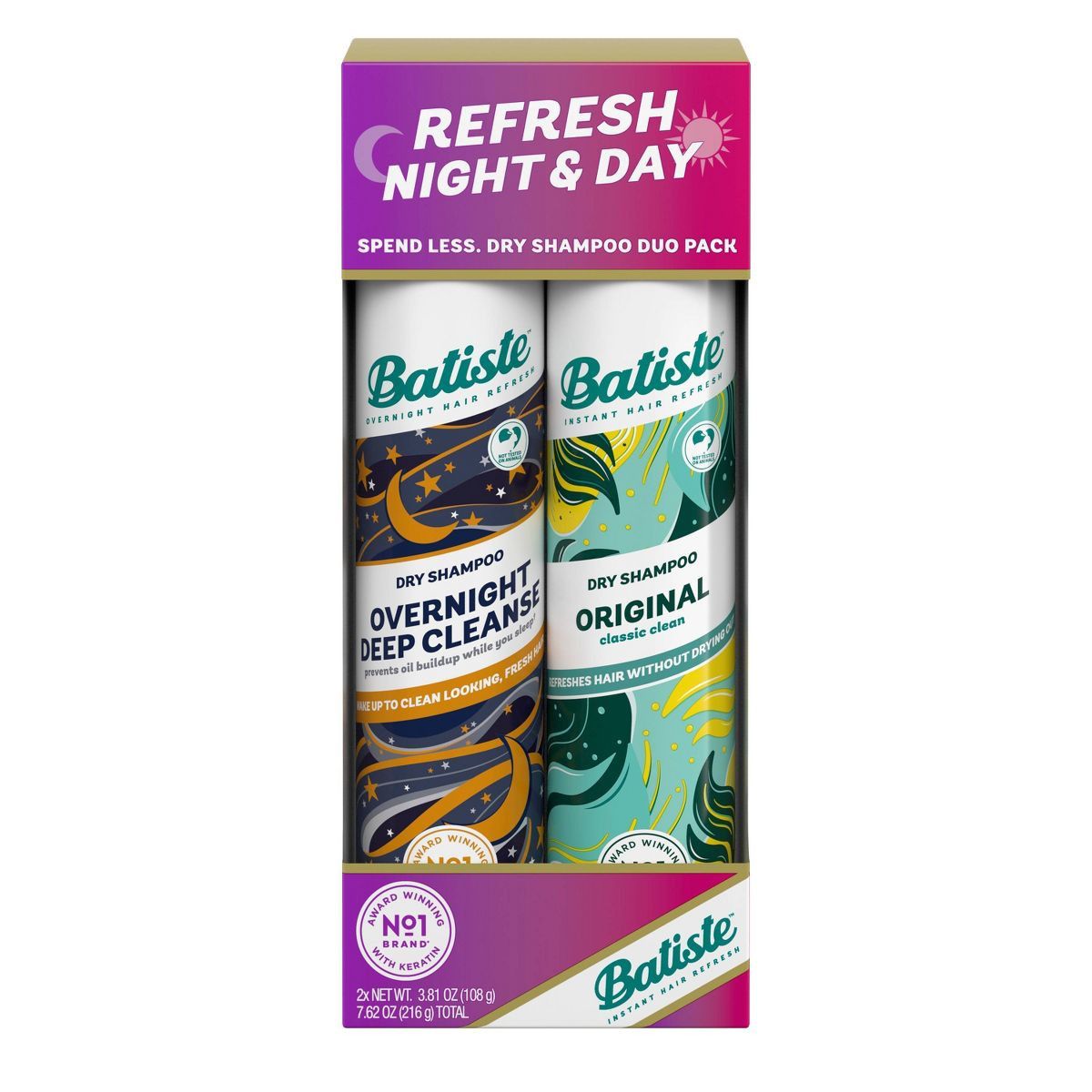 Batiste Refresh Day & Night Dry Shampoo Holiday Gift Set - 7.62oz/2ct | Target