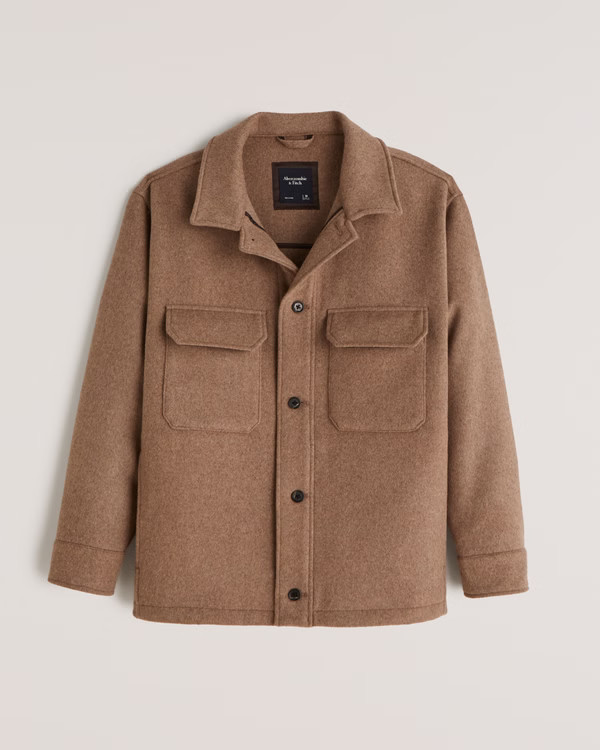 Wool-Blend Shirt Jacket | Abercrombie & Fitch (US)