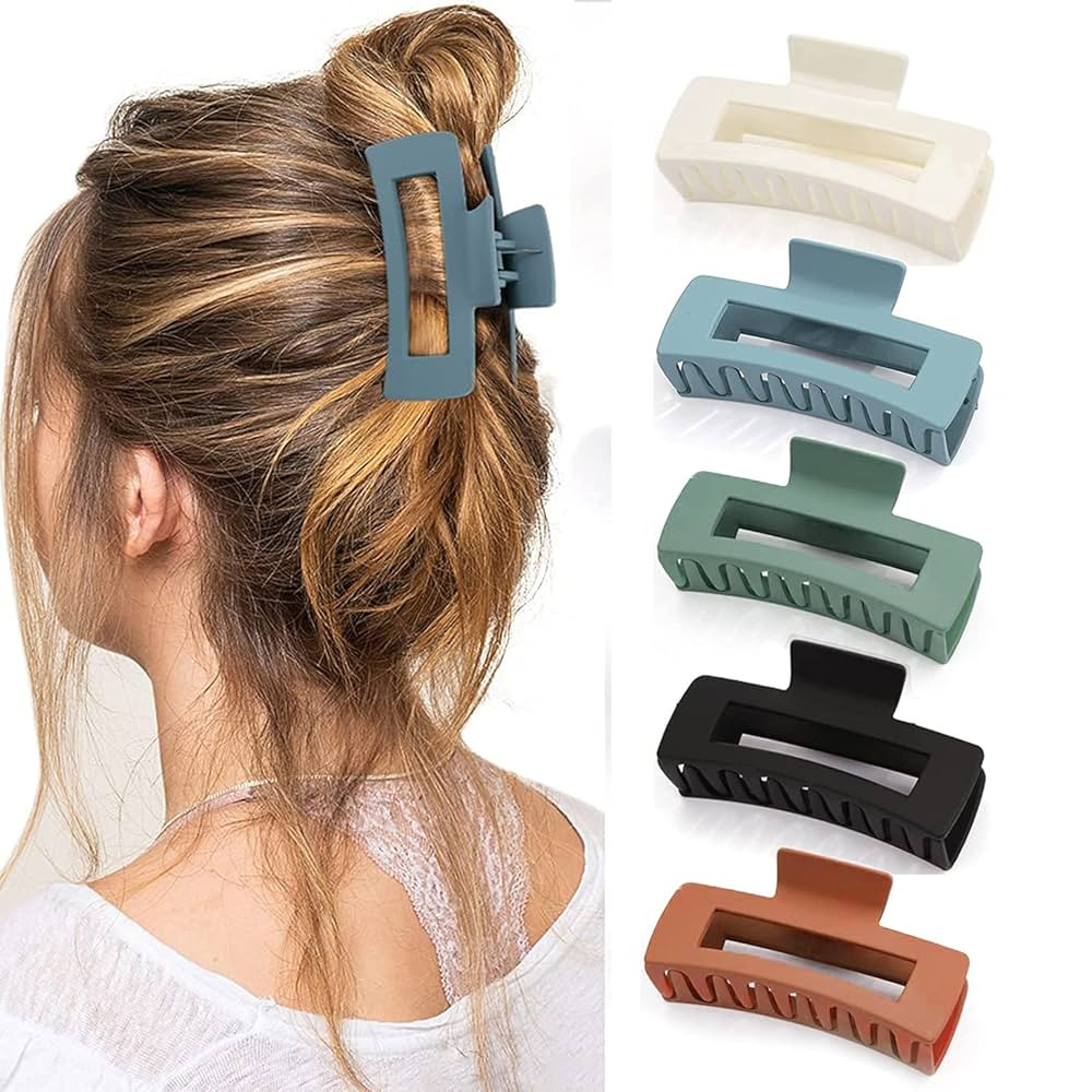 5 Pcs Hair Claw Clips-Nonslip Large Claw Clip Strong Hold Hair Clips Suitable for Women Fashion H... | Amazon (CA)