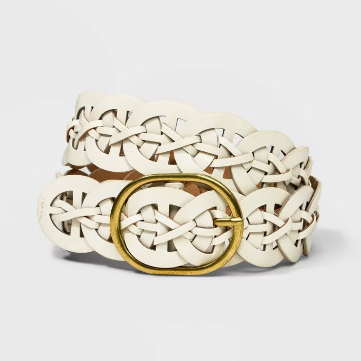 Women's Linked Center Bar Belt - Universal Thread™ White | Target