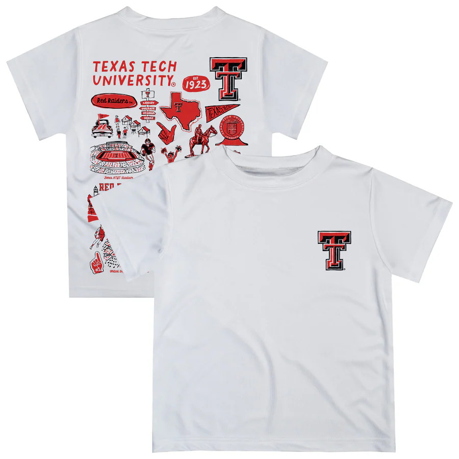 Texas Tech Red Raiders Vive La Fete Youth Impressions Artwork T-Shirt - White | Fanatics
