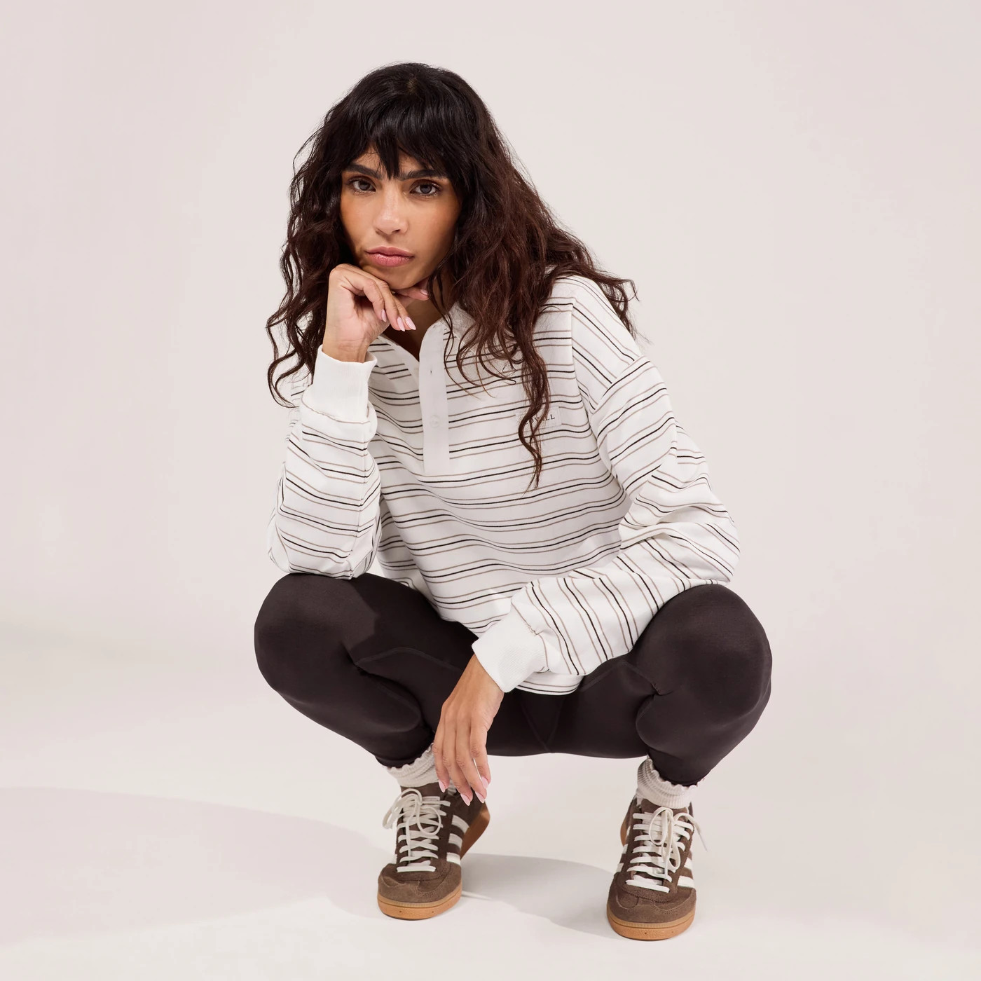 Polo Top - Stone Stripe | LOVALL