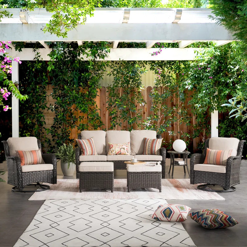 Tommy 6 Piece Wicker/Rattan Sofa Seating Group with Cushions | Wayfair North America