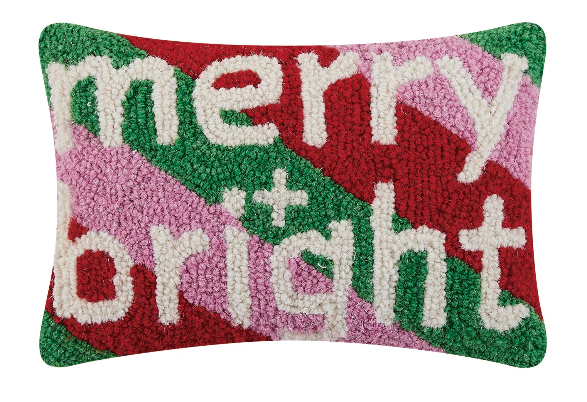 Mistletoe and Co. Merry And Bright Rainbow Hook Pillow | Wayfair | Wayfair North America
