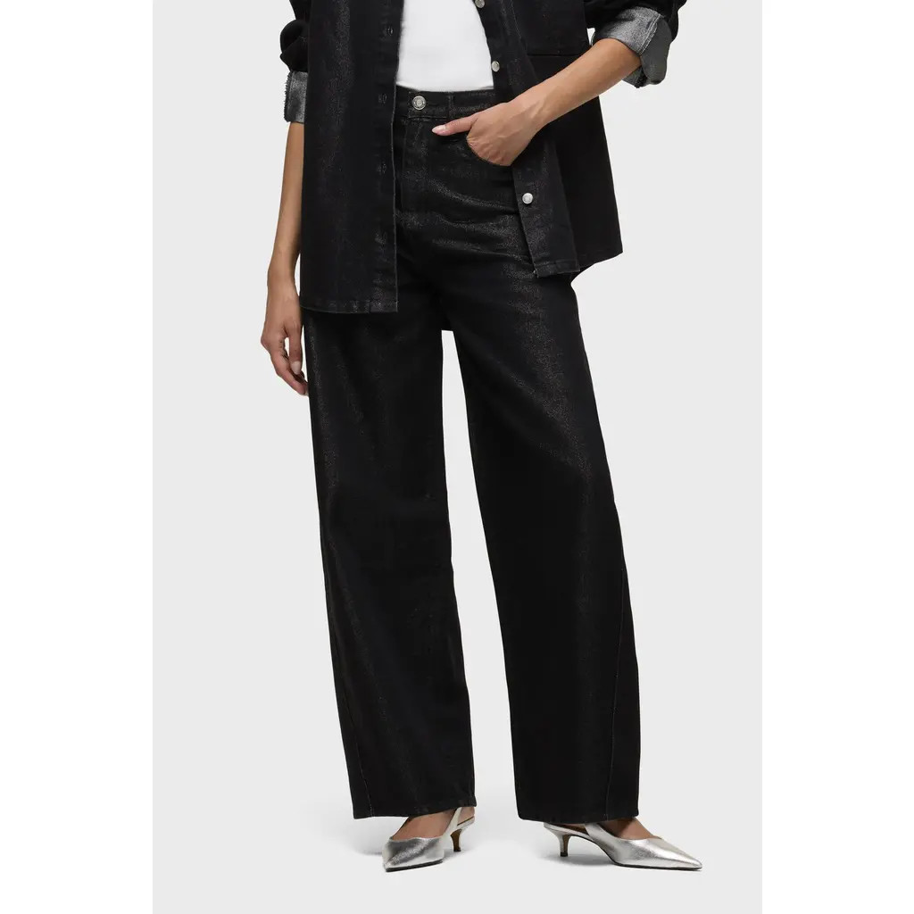 Hudson Jeans Bailey Relaxed Barrel Jean in Metallic Rinse at Nordstrom, Size 31 30 | Nordstrom