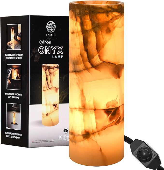 UMAID Elegant Handcrafted Onyx Marble Table Lamp, Warm Amber Glow, Relaxing Table Lamp for Office... | Amazon (US)