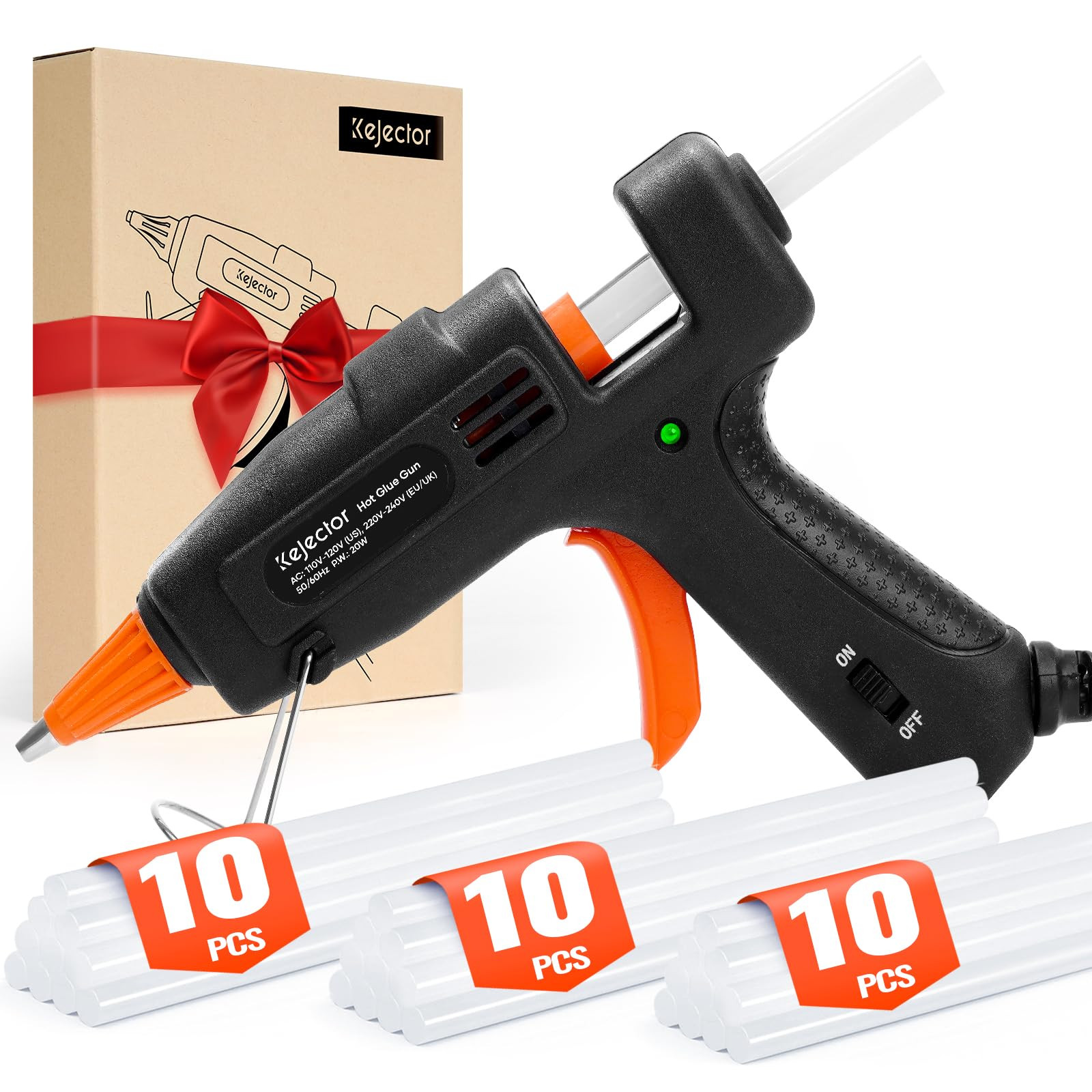 Feuerfest Heißklebepistole mit 30pcs Heißklebesticks (130 * 70mm), Klebepistole für DIY Kunst,... | Amazon (DE)