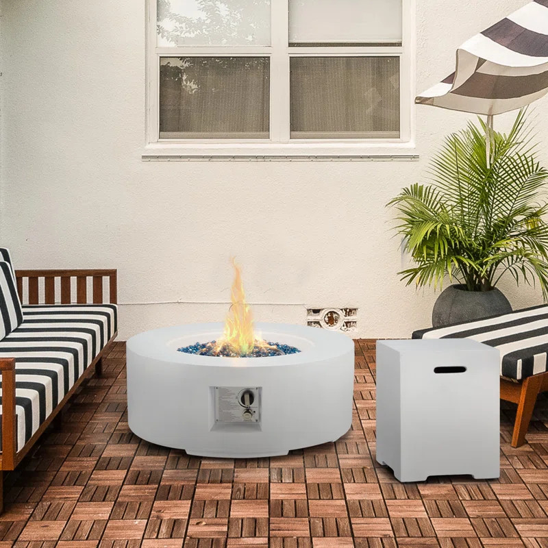 30 Inch Outdoor Propane Fire Pit Gas Table 50,000 BTU Auto-Ignition Gas Fire Pit And Tank Holder ... | Wayfair North America