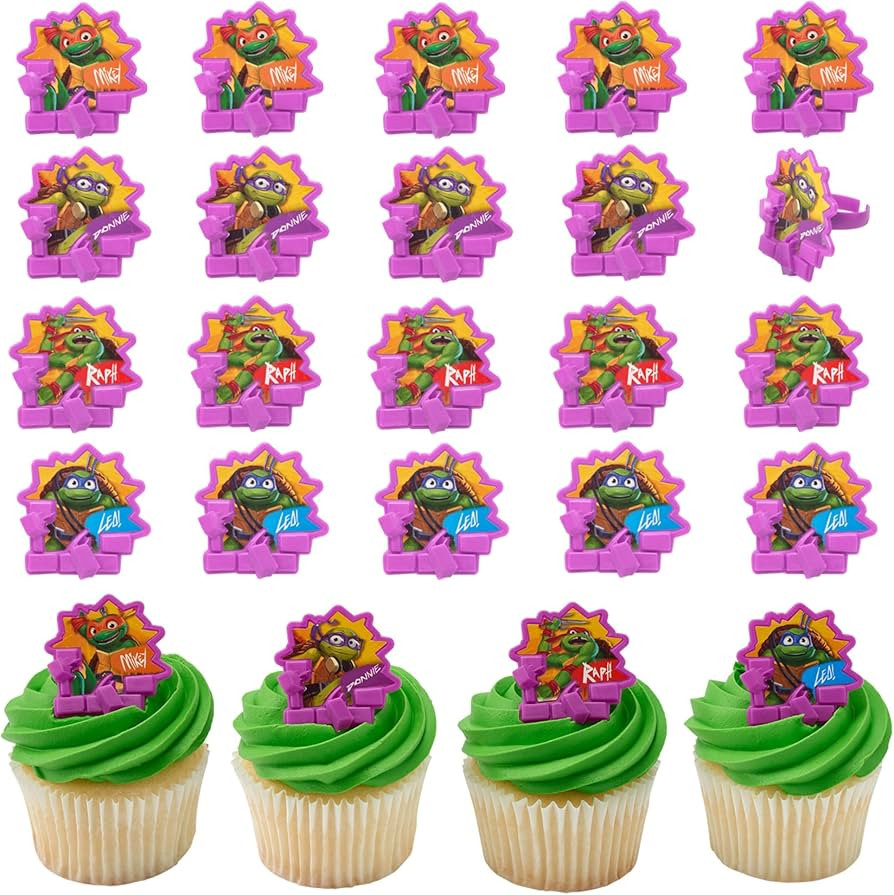 DecoPac Teenage Mutant Ninja Turtles Turtle Power Rings, Cupcake Decorations For Birthday Party, ... | Amazon (US)