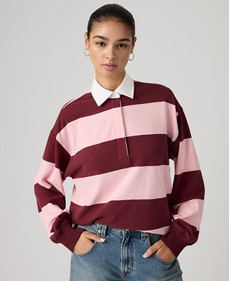 Levi's Women's Rugby Long-Sleeve Collared Top - Macy's | Macy's