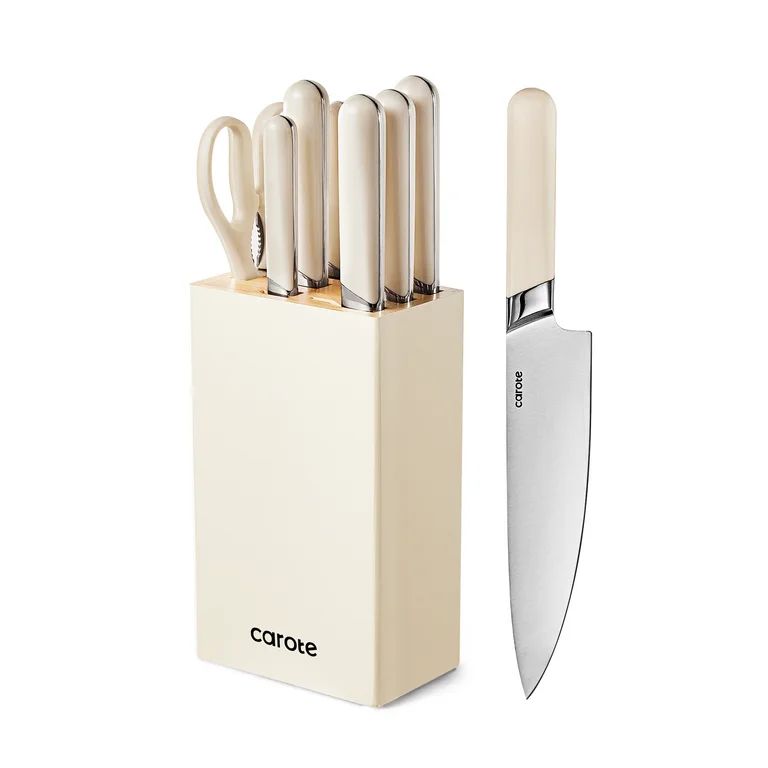 CAROTE 8PCS Kitchen Knife Bock Set, Stainless Steel Razor-Sharp Blade,Essential Knife Set with Bl... | Walmart (US)