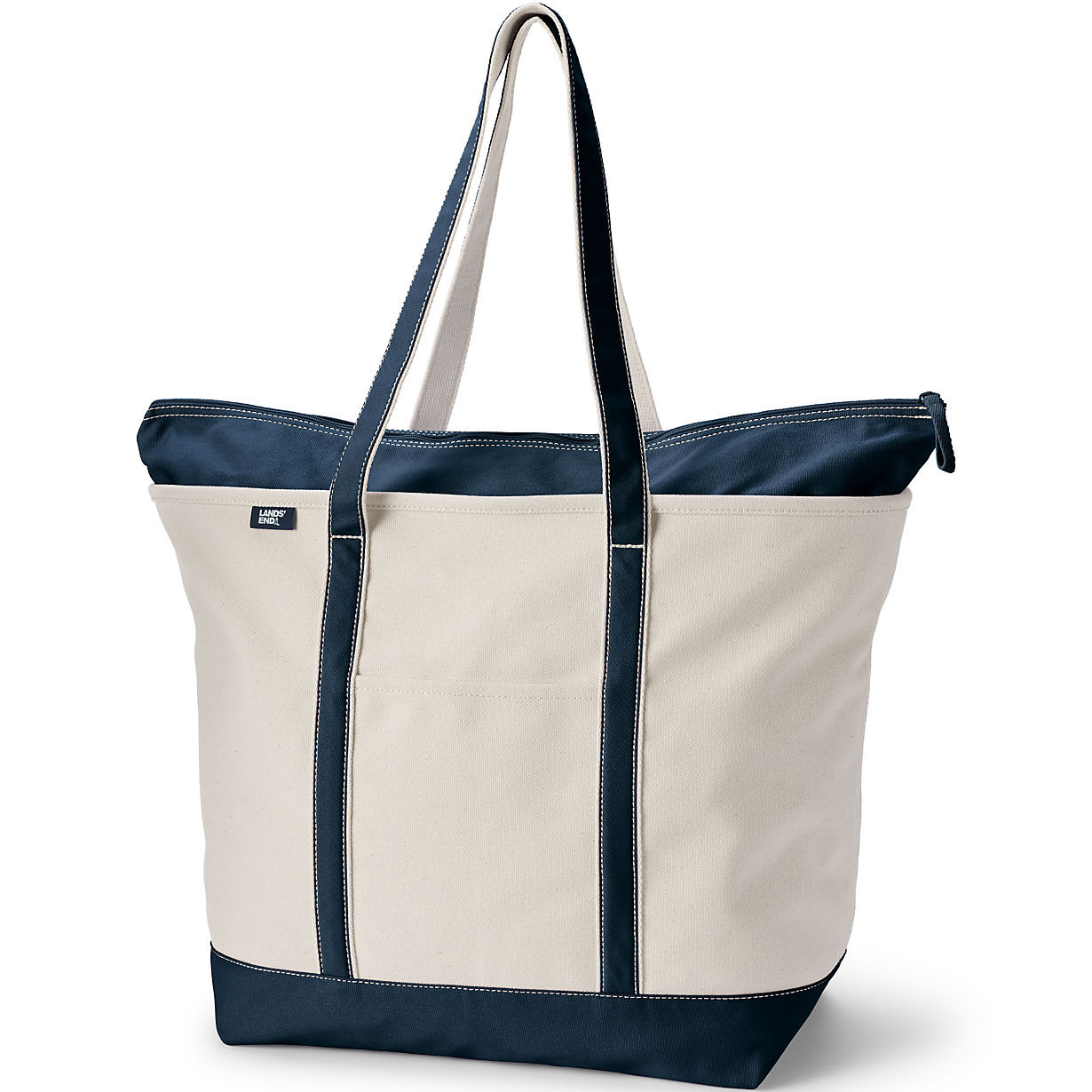 Medium Natural 5 Pocket Open Top Canvas Tote Bag | Lands' End (US)