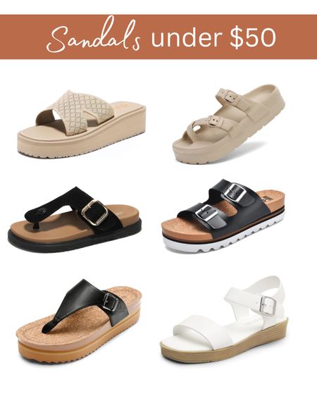 Sandals, slides, platform sandals 

#LTKSeasonal #LTKShoeCrush #LTKFindsUnder50