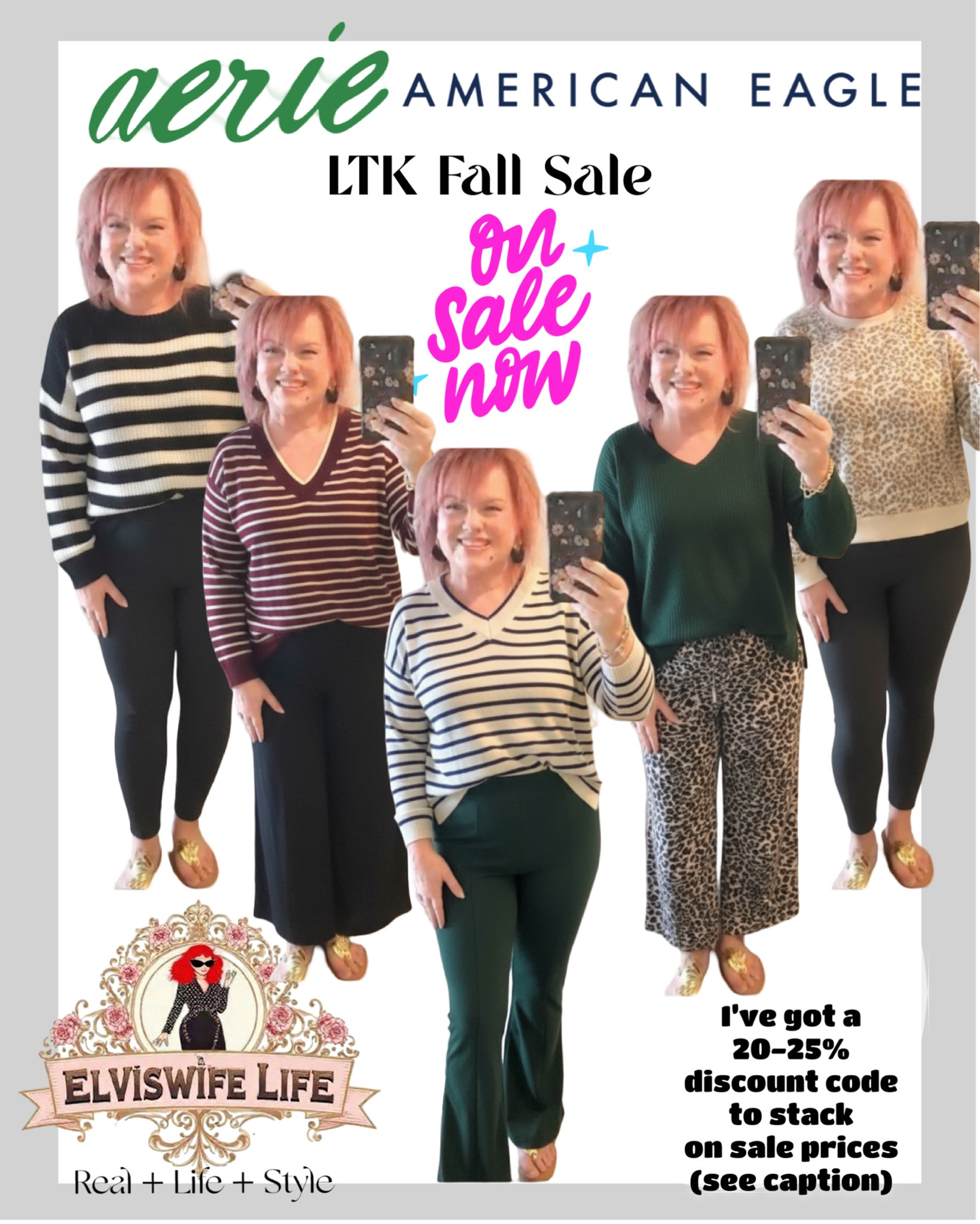 What do you do when you only have a couple hours left on the LTK Fall Sale aaand the site announces MORE sale markdowns you can use your discount code on? Yeah, me too. 😉

Click through, copy promo code, shop, paste at checkout, enjoy your savings! 

I’m 5’9” and wearing XXL in all pants and XL tops (many of which are oversized). 

American Eagle, @aerie, Abercrombie and Fitch, denim, big hug, leopard, stripes, soft sweaters, soft sweatshirts, leggings, fleece pants, wide leg pants #ltkxaf #ltksalealert #ltkactive #ltkfindsunder100 

#LTKFallSale 

#LTKPlusSize #LTKMidsize