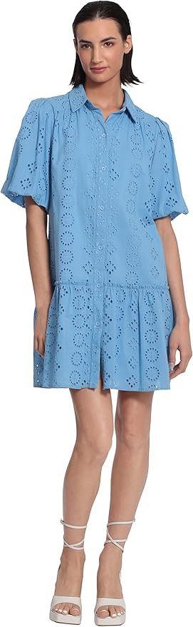 Donna Morgan Women's Button Down Shirt Dress with Ruffle Hem | Amazon (US)