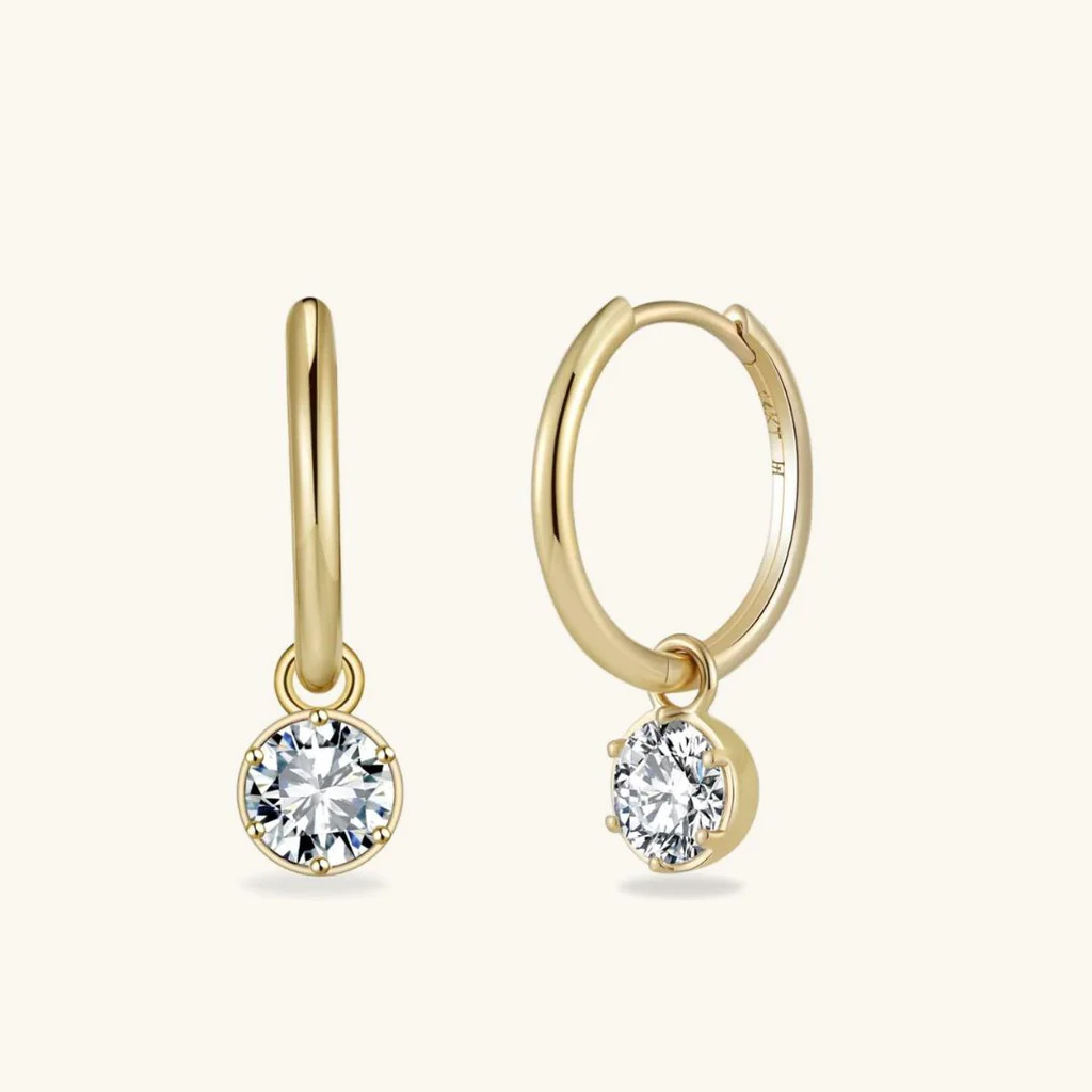 The Silver & Moissanite Bubble-Back Earrings | Heavenly London