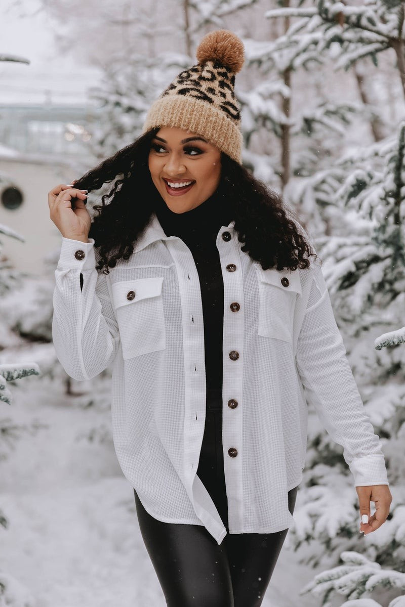 Reliable Love Ivory Waffle Knit Blouse | The Pink Lily Boutique