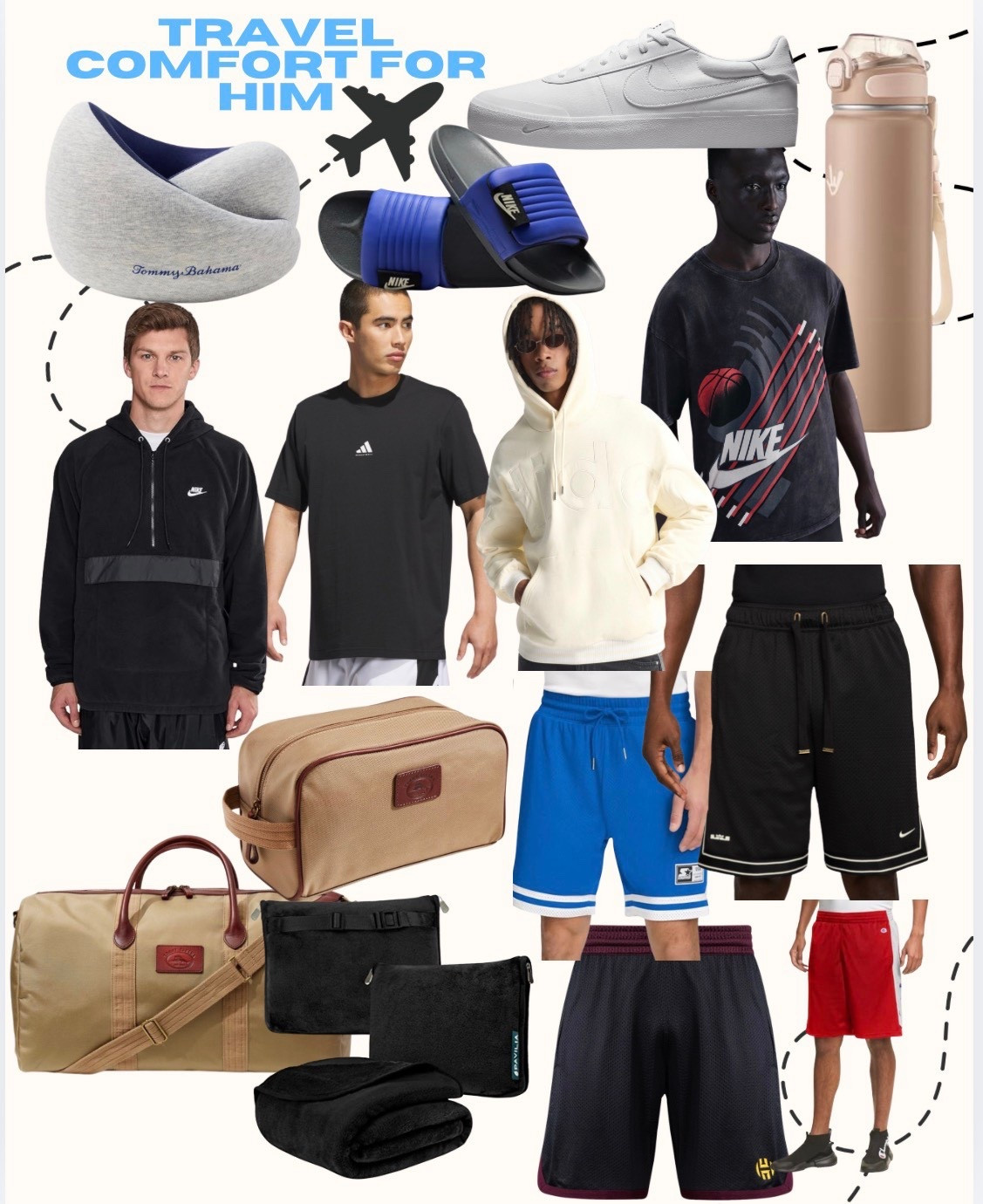 I don’t know about you, but my guys love comfort when they travel. Perfect comfortable travel outfits & accessories for him. #traveloutfit #comfortoutfit 

#LTKTravel #LTKMens