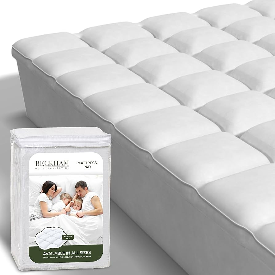 Beckham Hotel Collection Queen Size Mattress Pad (Extra Padded) & Protector Hybrid - Quilted Pill... | Amazon (US)
