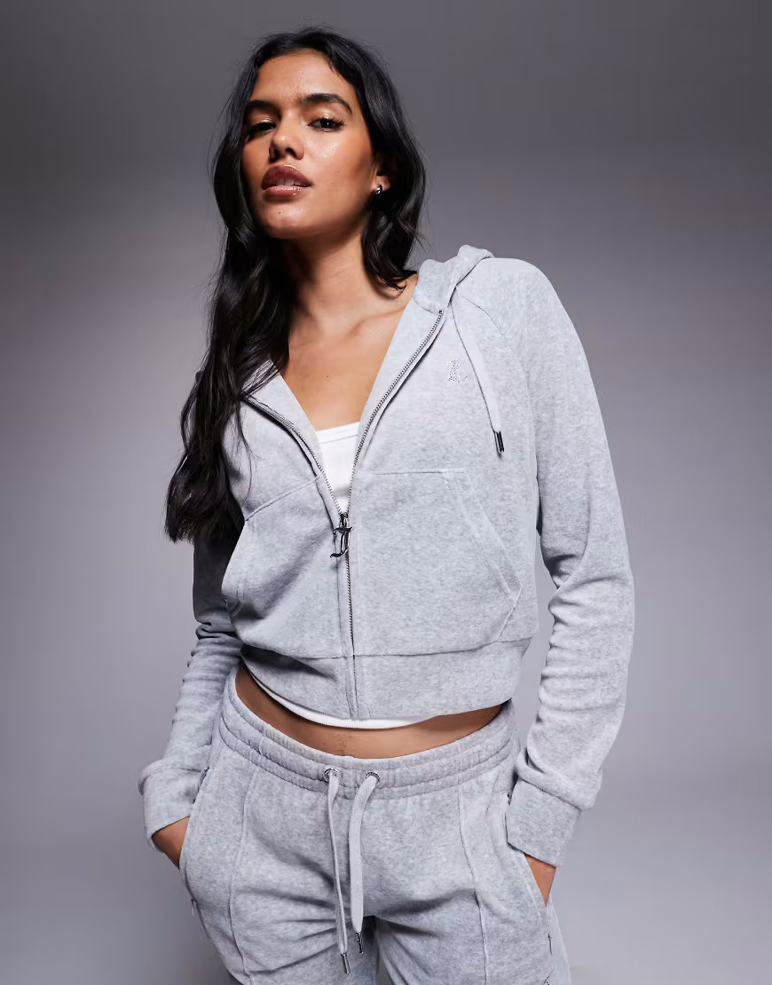 Juicy Couture co-ord zip up hoodie in grey | ASOS (Global)