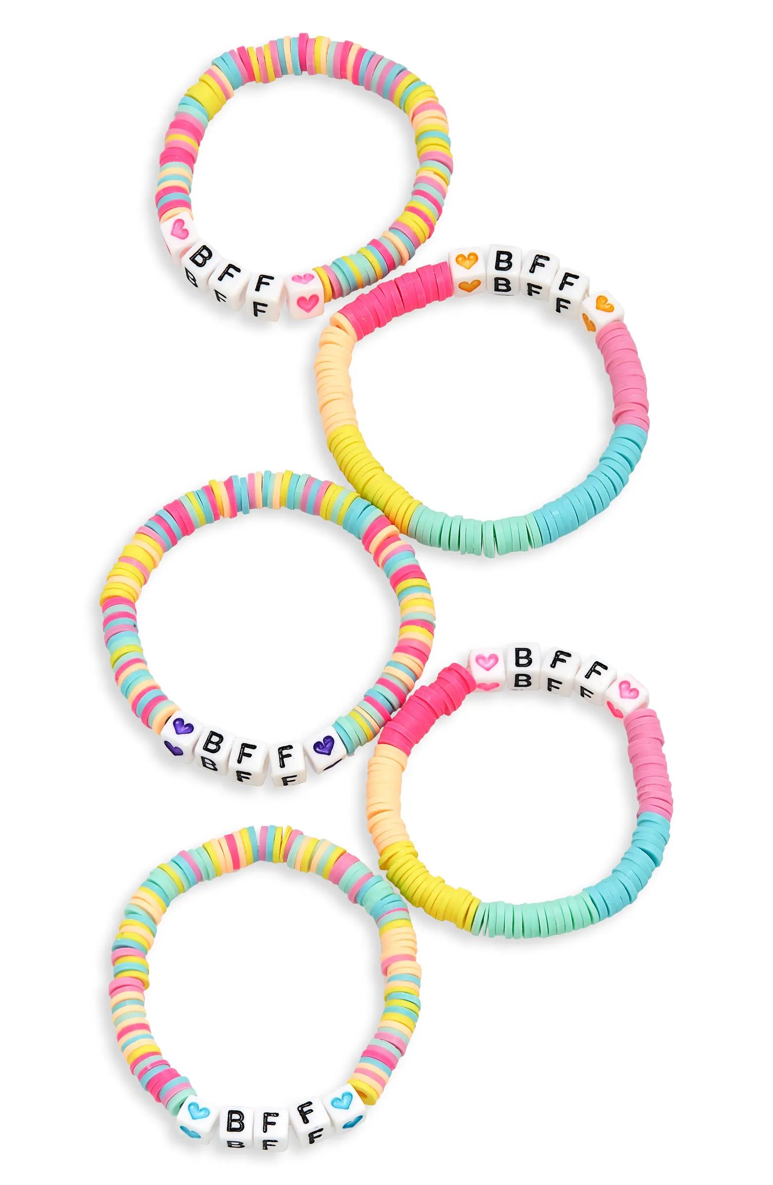 Capelli New York Assorted 5-Pack BFF Bead Bracelets | Nordstrom | Nordstrom