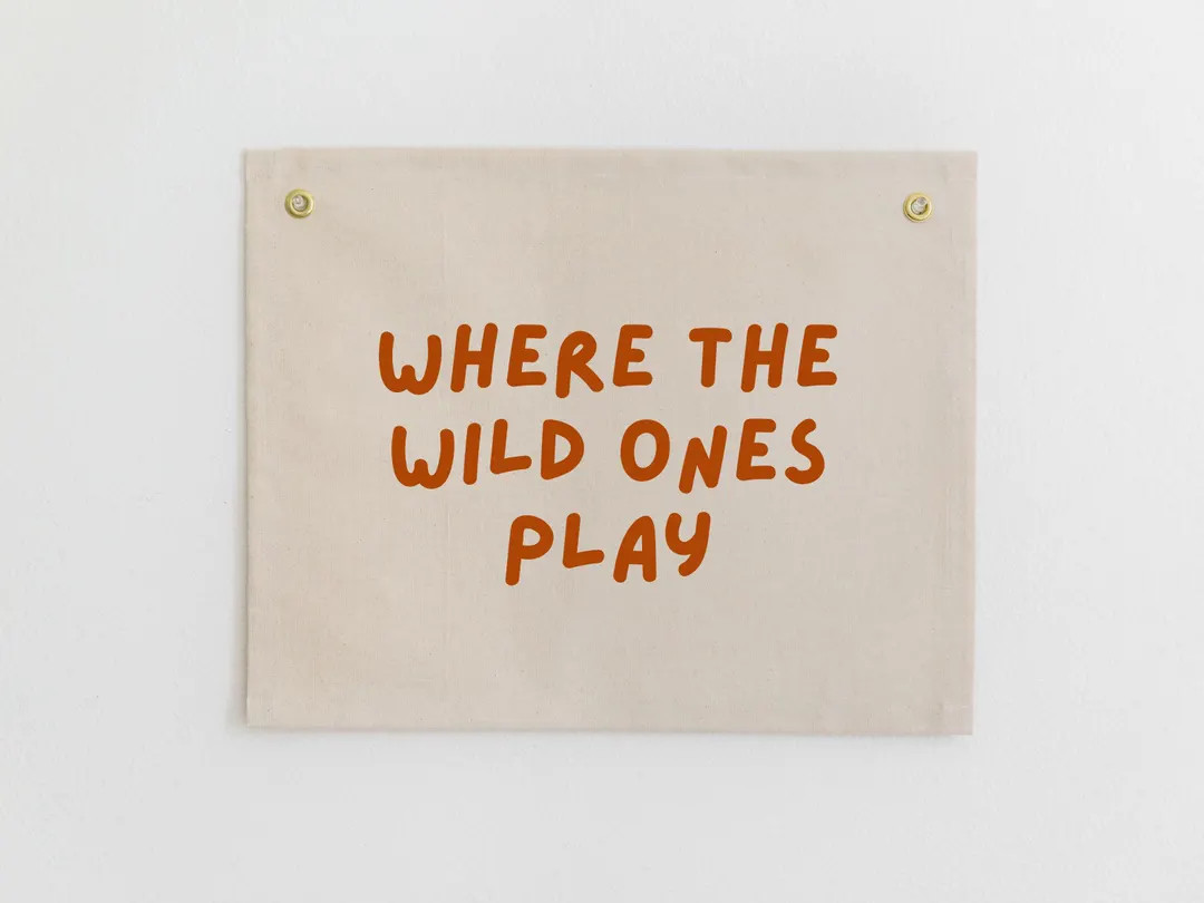 Where the Wild Ones Play Canvas Banner, Playroom Wall Sign, Playroom Wall Art, Jungle Themed Wall... | Etsy (US)