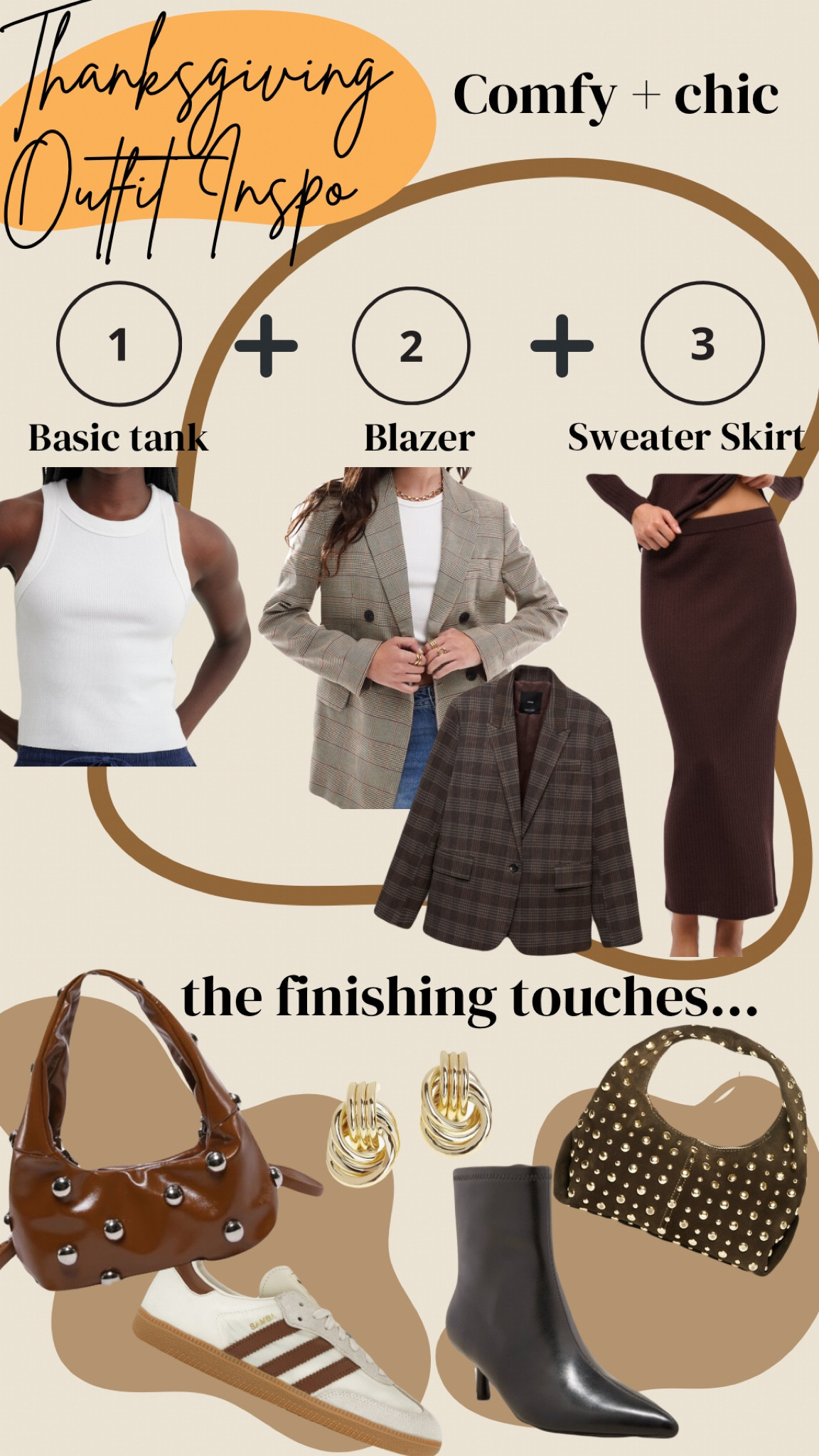 Thanksgiving outfit inspo! This look is comfy but chic. Blazer, basic tank, sweater skirt, Boots or sneakers... Just add the gravy!

#LTKStyleTip #LTKFindsUnder100 #LTKHoliday