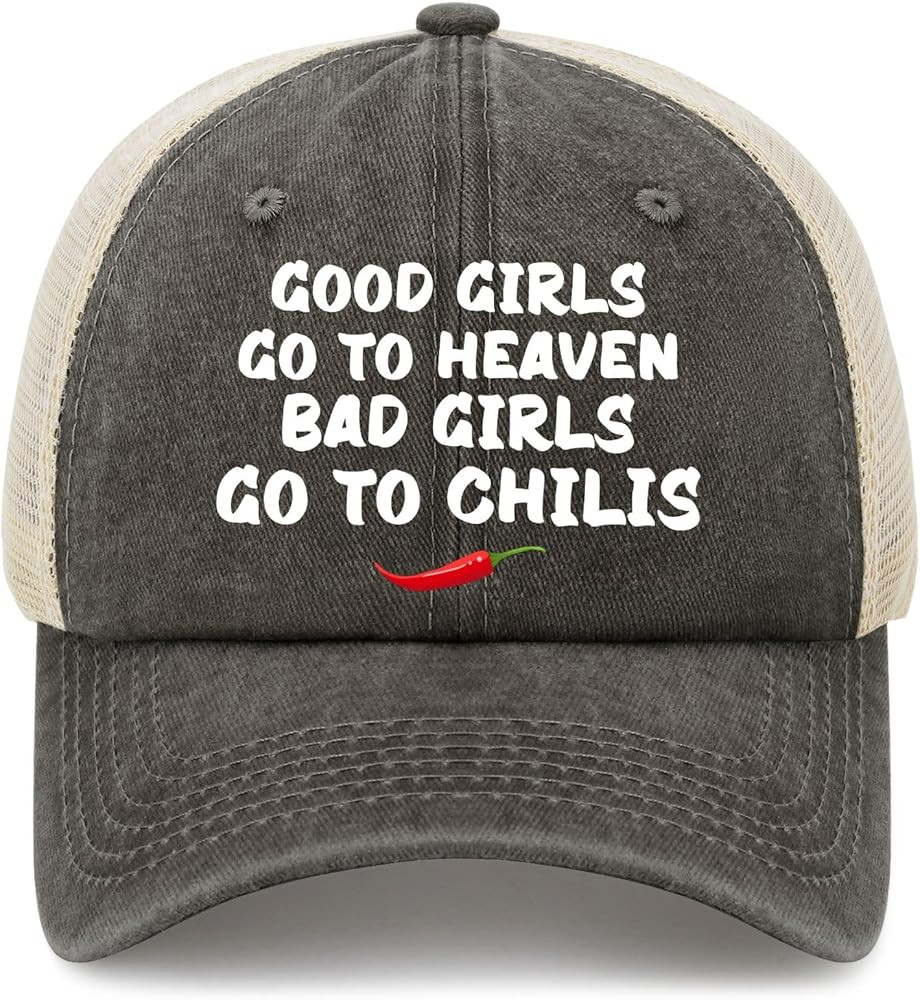 Good Girls Go to Heaven Bad Girls Go to Chilis Hats Outdoor Cap for Grandma | Amazon (US)