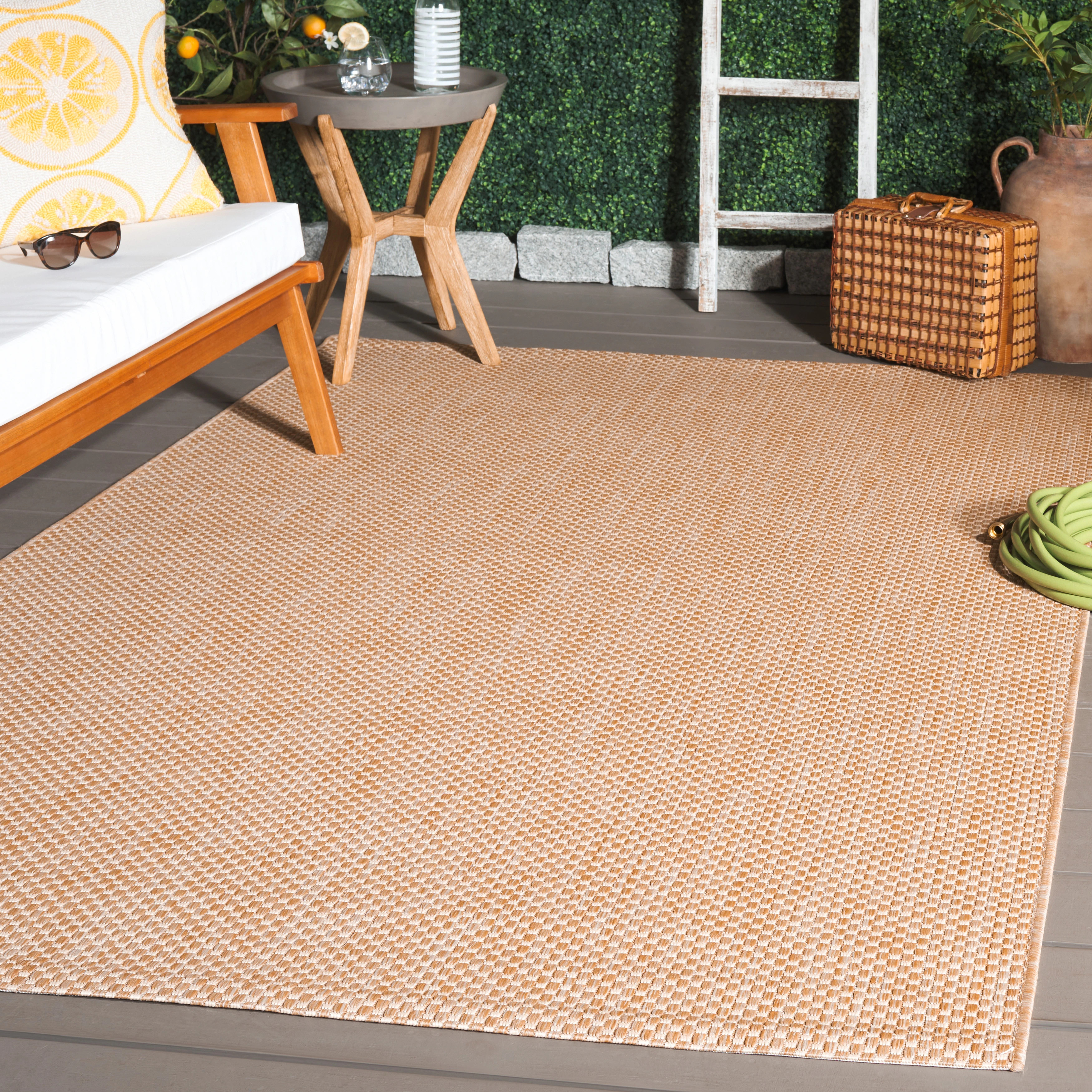SAFAVIEH Courtyard Begajeta Indoor/Outdoor Waterproof Patio Backyard Rug. - 8' x 11' - Natural/Cr... | Overstock