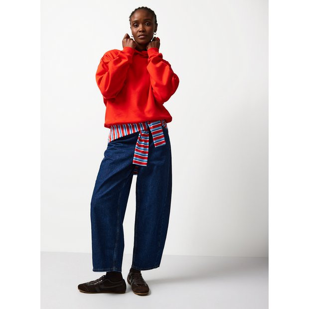 Dark Brown Pure Cotton Oversized Fit Hoodie L | Tu Clothing