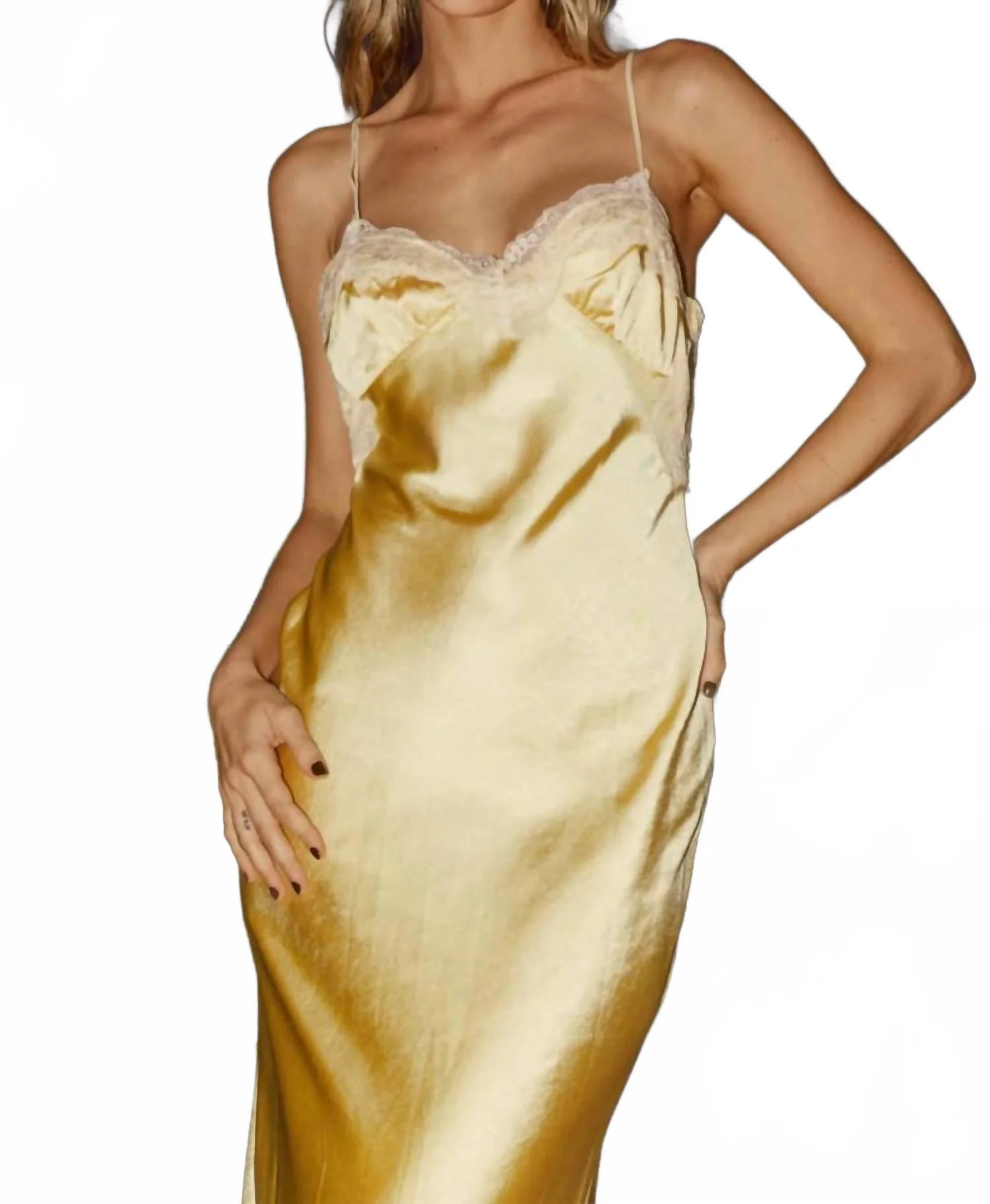 Celine Slip Maxi Dress In Butter | Shop Simon